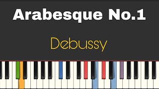 Debussy - Arabesque No.1  ( Easy  Piano Tutorial  With  Sheet )