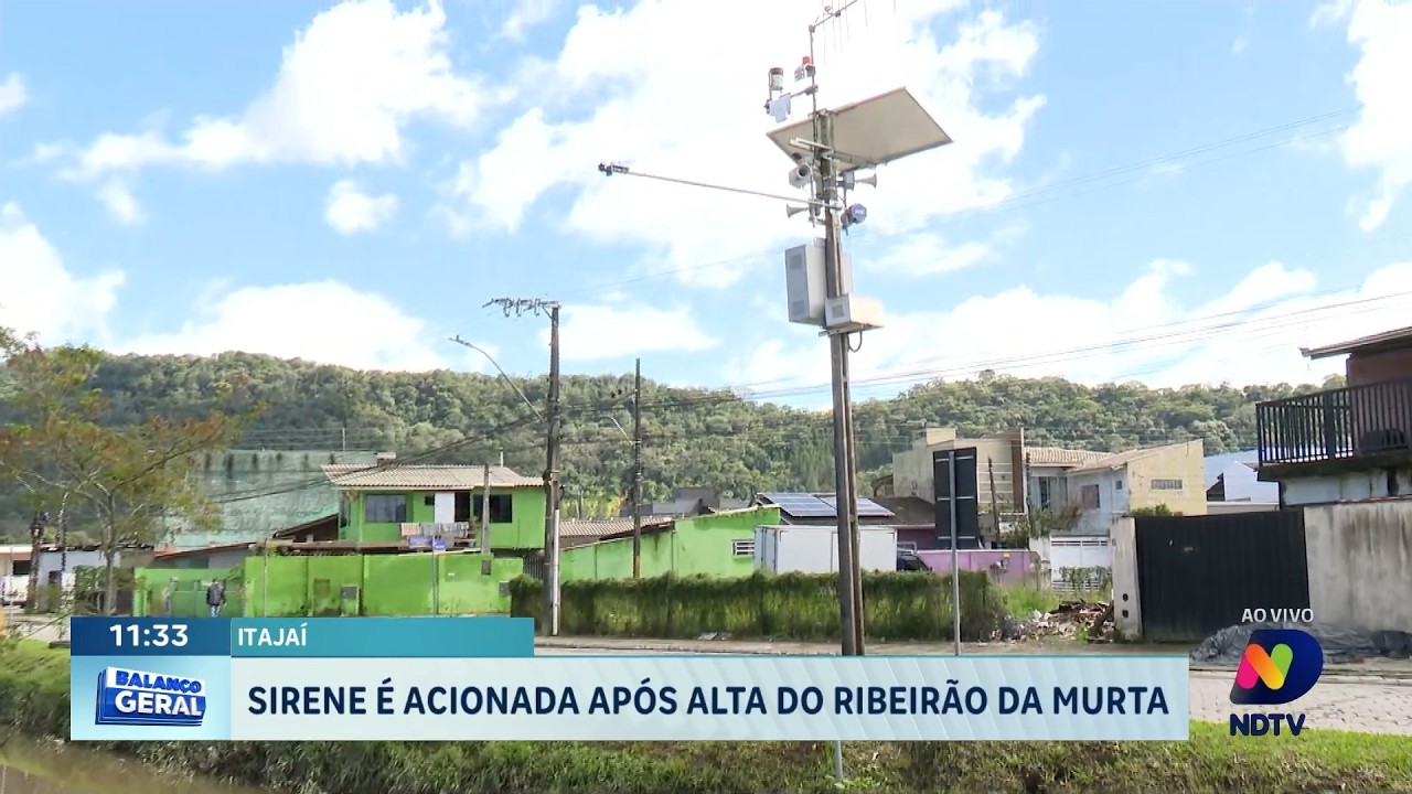 Sirene é acionada após alta do Ribeirão da Murta em Itajaí - QTU Questões do Universo
