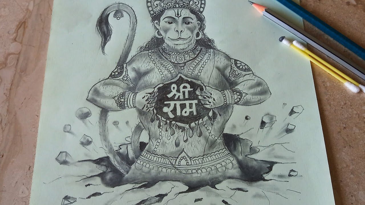 How To Draw Lord Hanuman's Face For Beginners (Demo Video) @AjArts03 -  YouTube