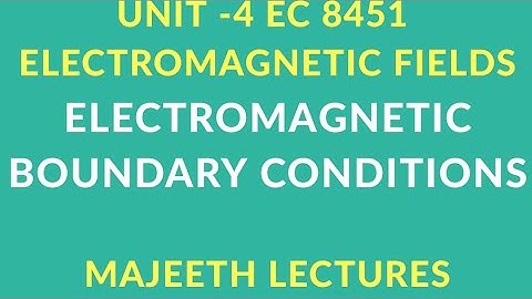 EC 8451-ELECTROMAGNETIC BOUNDARY CONDITIONS