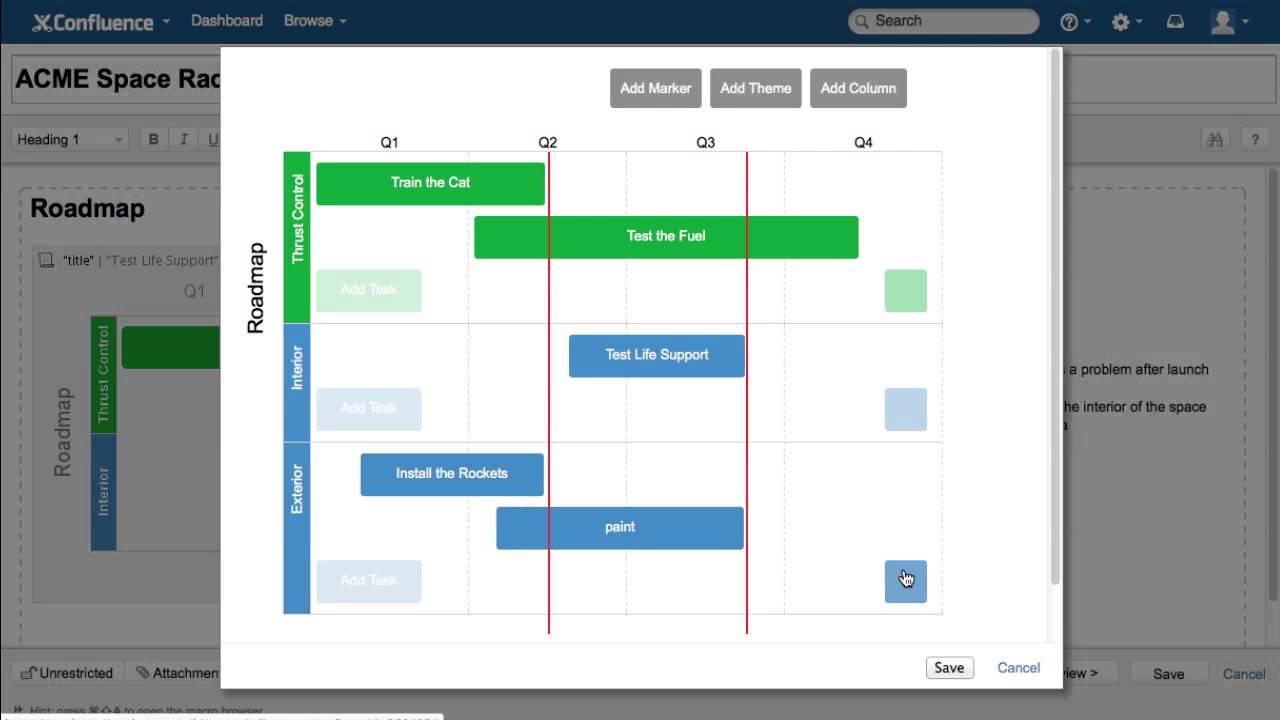 Confluence Timeline Chart