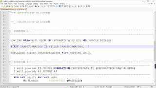 INFORMATICA ORACLE SESSION 6 AND 7 IN TELUGU GP INSTITUTE