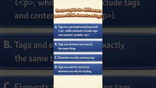 HTML Quiz: Tags vs. Elements? 💻 #shorts #html #tags