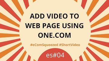 Add Video to Website Page with One.com Web Editor(2019)