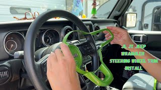 STEERING WHEEL ACCENT COVER TRIM INSTALL JL JT JEEP WRANGLER