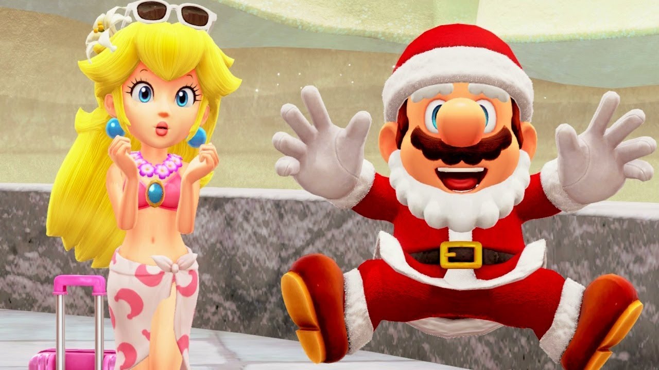 Super Mario Odyssey All Peach Locations with Santa Mario YouTube