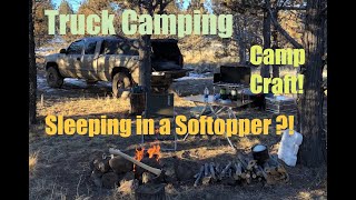 Winter Truck Camping Adventure  Sub Freezing Sleeping in a Softopper Truck Bed Canopy ?!?