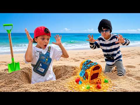 Mark plays and searches for treasure on the beach - A Big Adventure for kids about good children'...