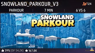 Snowland Parkour🏃🤸‍♀️ More Adventures Map 🗺️ || Part - 1 Craftland Map || Garena Free Fire Max  screenshot 4