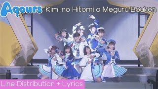 Aqours ~ Kimi no Hitomi o Meguru Bouken Line Distribution   Lyrics