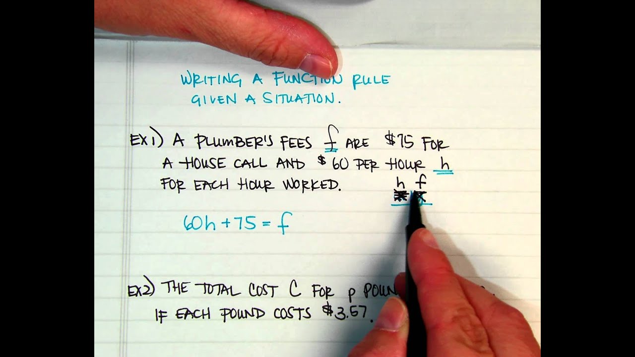 Writing a function rule from a situation