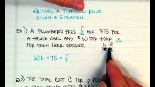 Writing a function rule from a situation