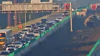 13Raw: DOT camera captured 10-car I-80 crash