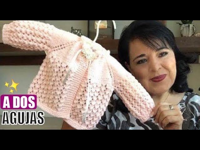 TEJE SACO O COSTALITO PARA BEBÉ - Dos agujas Fácil y Rápido - Yo Tejo con  LAURA CEPEDA 