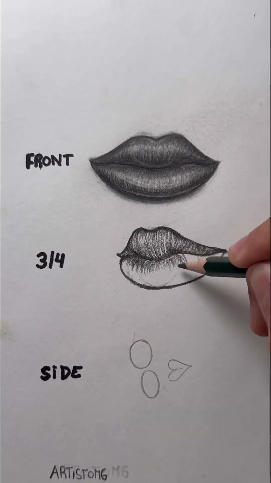 How to Draw Lips with Pencils! ✍️✨? #art #hack #tutorial