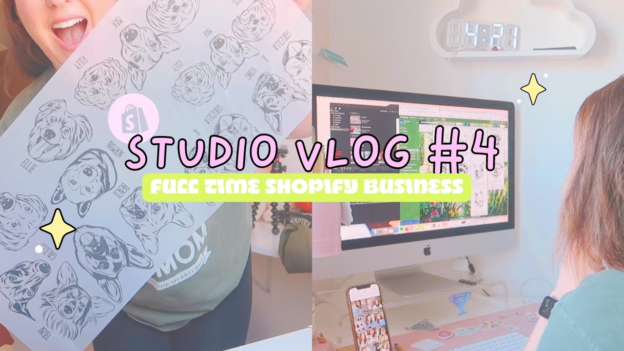 STUDIO VLOG #04 ✿ I'm back ☻ Making custom pet portrait sweaters 🐕