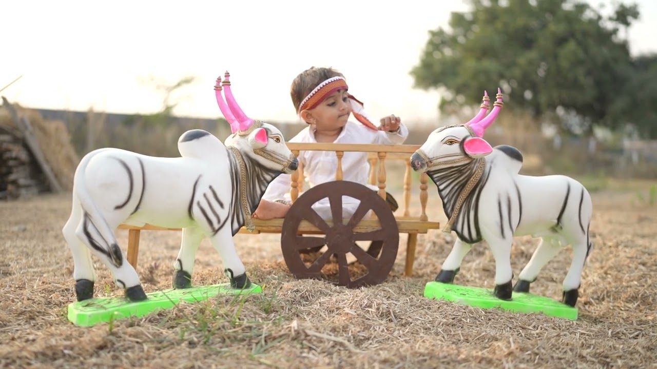 1 Year Baby Shoot  (shetkari theme)