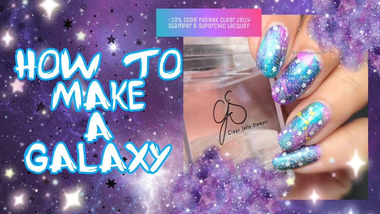 Smooshy Galaxy Nail Art Design Superchic Lacquer Clear Jelly Stamper Youtube