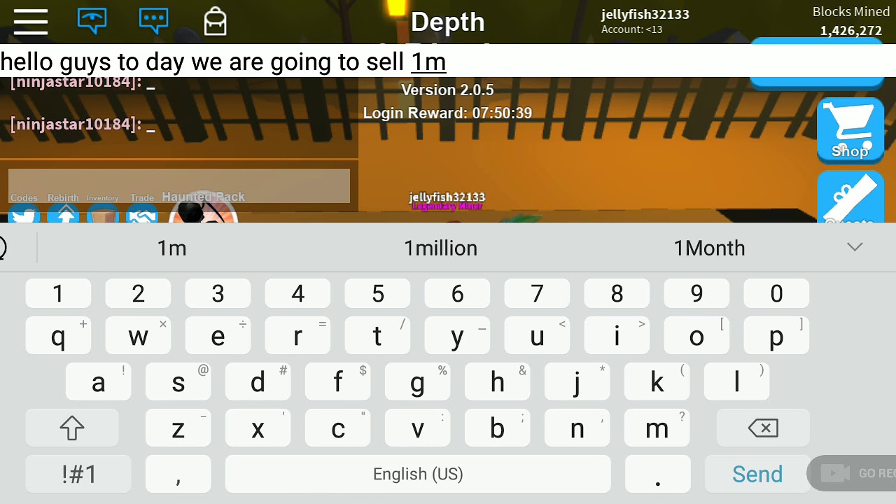 Giving away 3 codes and selling 1million sand