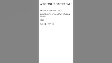 ASSISTANT ENGINEER (CIVIL) || KPSC @ATHULAJITH.