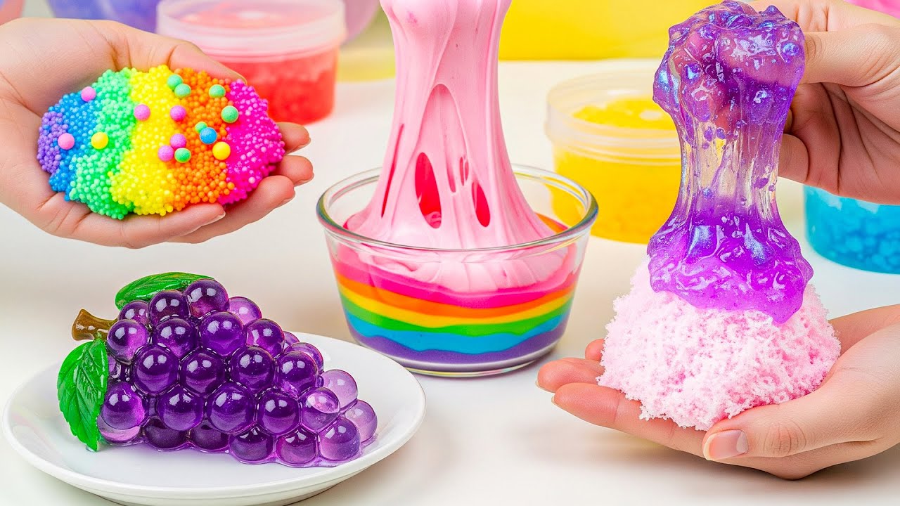 Satisfying Grape Slime & Rainbow Floam Slime | TikTok’s Of Sprunki | Sprunki Plush Toy Vs ASMR Slime