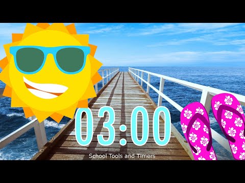 3 Minute Timer with Relaxing Ocean Sounds and Alarm 🌞🎵