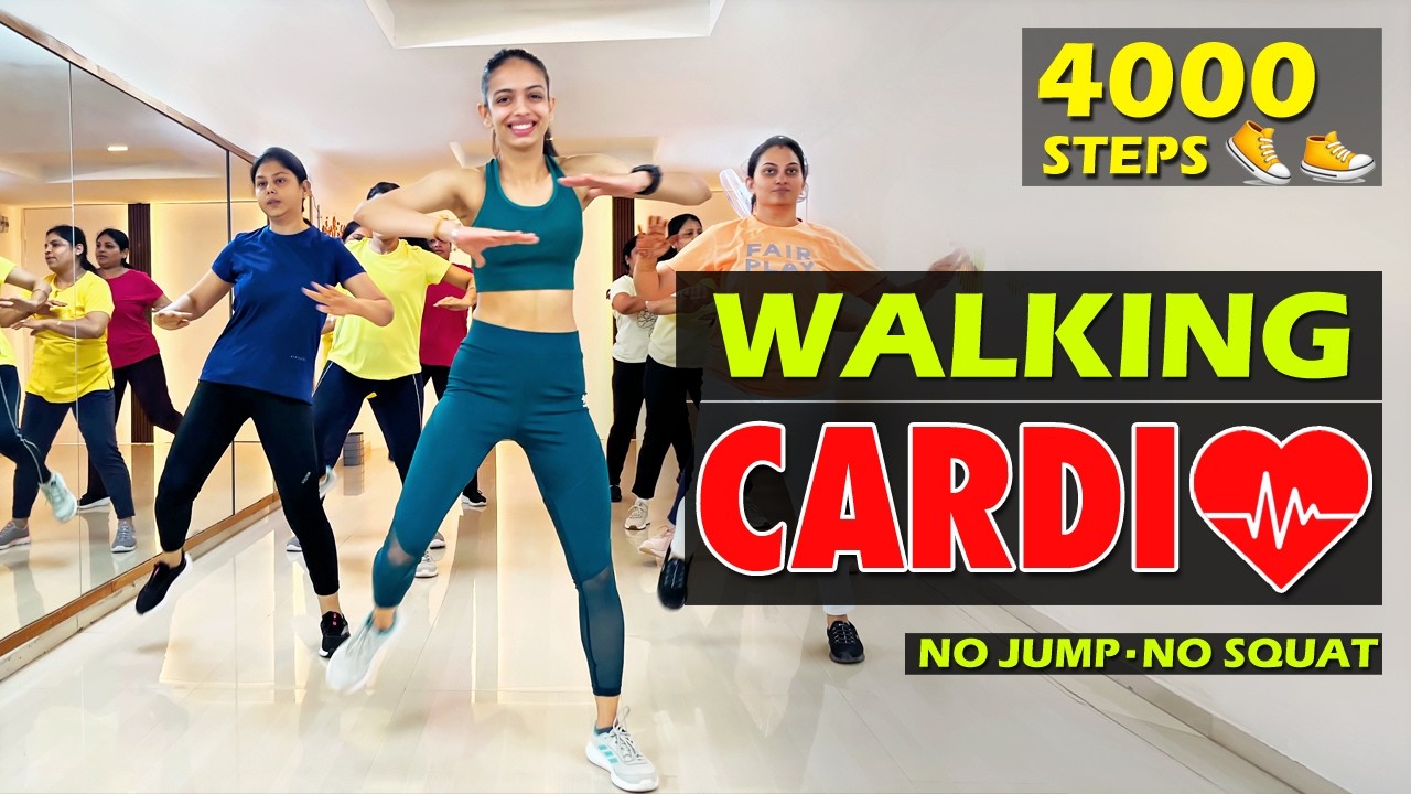 4000 Steps WALKING CARDIO 👟 Full Body Fat Burn (No Jumps, No Squats) AT HOME | Safal Fitpro