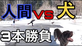 【早食い対決】人間と犬のガチバトル！３本勝負！