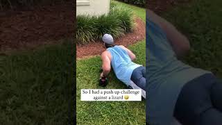 The lizard just wanted to prove he could do push ups as well 🤣😭 | Bitches #shorts