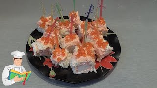 Закуска из крабовой палочкой и красной икрой рецепт Закуска из крабовой палочкой и красной икрой рецепт