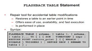 Oracle - FLASHBACK TABLE Statement (Bangla)