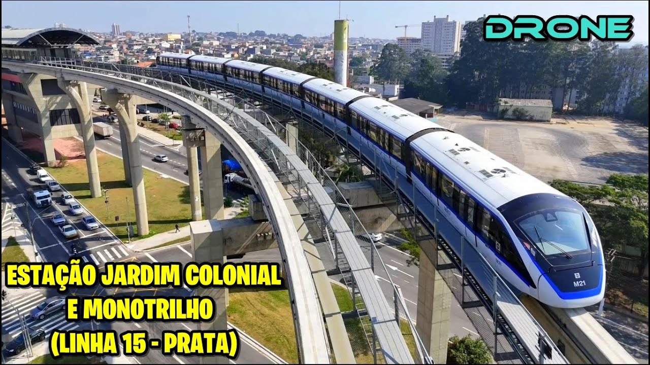 Drone mostra a Estação Jardim Colonial e o Monotrilho da Linha 15 - Prata - São Paulo