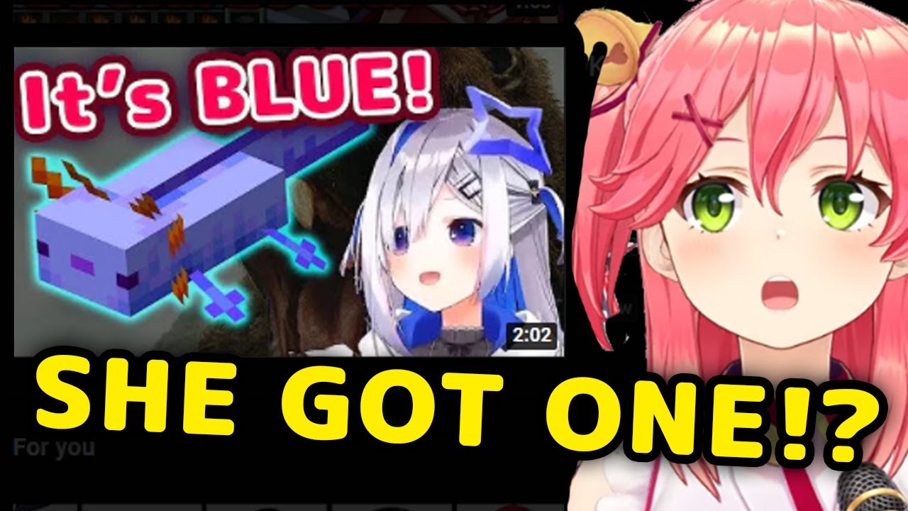 Miko Reacts To Kanata Finally Getting A Blue Axolotl 【ENG Sub/Hololive】