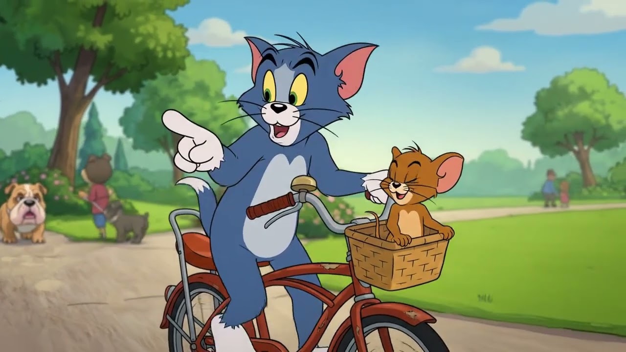 TOM AND JERRY RIDING A BICYCLEYAYYYYY - YouTube