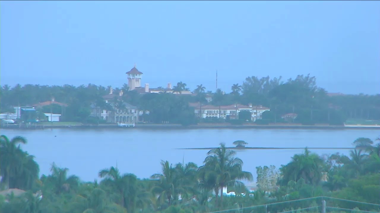 Live View of Mar-a-Lago, Donald Trump's Winter Whitehouse.