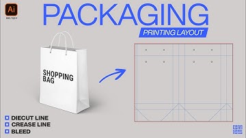 Shopping Bag Die Line And  Packaging Printing Layout in Adobe illustrator HINDI / हिंदी में