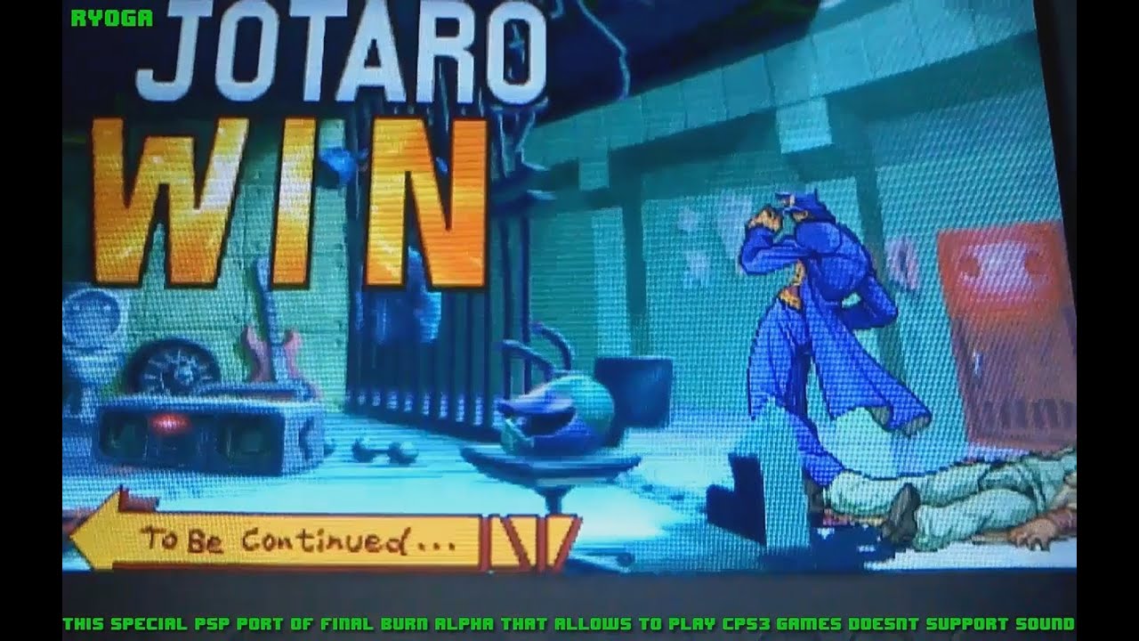 CPS3 ARCADE Games Running On PSP 3000 - JOJO´s BIZARRE ADVENTURE (Running  at 333MHz) 