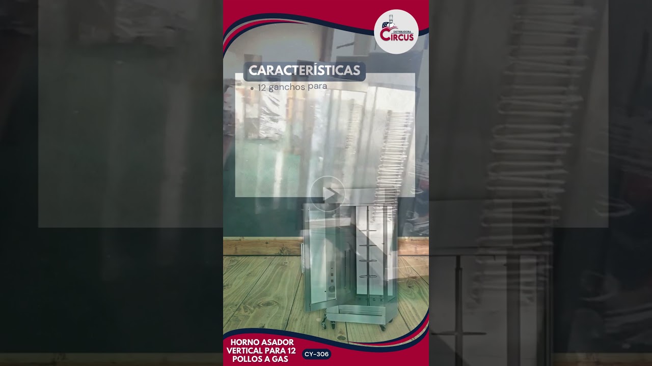 HORNO ASADOR VERTICAL PARA 12 POLLOS A GAS MARCA BESTA CY 306 1