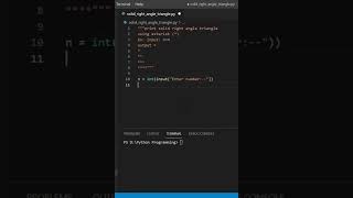 Solid Right Angle Triangle in Python #Python #Shorts #YTShorts #Coding