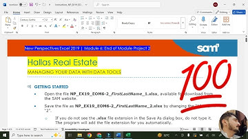New Perspectives Excel 2019 | Module 6: End of Module Project 2 #Hallas Real Estate #excelmodule6