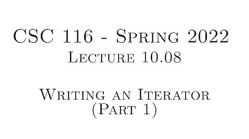 C++ Programming (Spring 2022) - Lecture 10.08 - Writing an Iterator (Part 1)