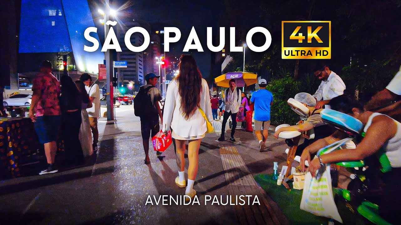 🇧🇷 Avenida Paulista a noite em São Paulo 4K
