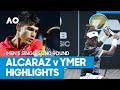 Carlos alcaraz vs mikael ymer match highlights 2r  australian open 2021