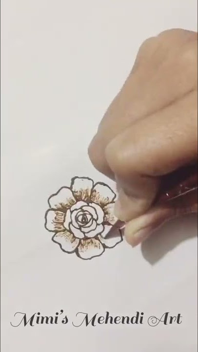 Easy Rose Tutorial with Henna by Mimi’s Mehendi Art   #shorts #rosetutorial #tutorial #mehndi
