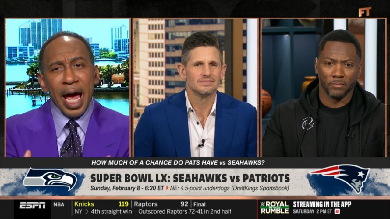 FIRST TAKE | Patriots are better than Seahawks to win Super Bowl - Ryan Clark vs Stephen A. debate