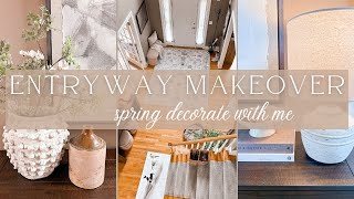 BUDGET ENTRYWAY MAKEOVER AND SPRING DECORATE WITH ME | SPRING DECORATING IDEAS