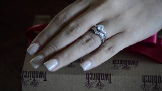 1.01 Ct. Half Halo Prong And Channel Set Ring Guard - Twobirch Tb-Guard-0025-Wg-L