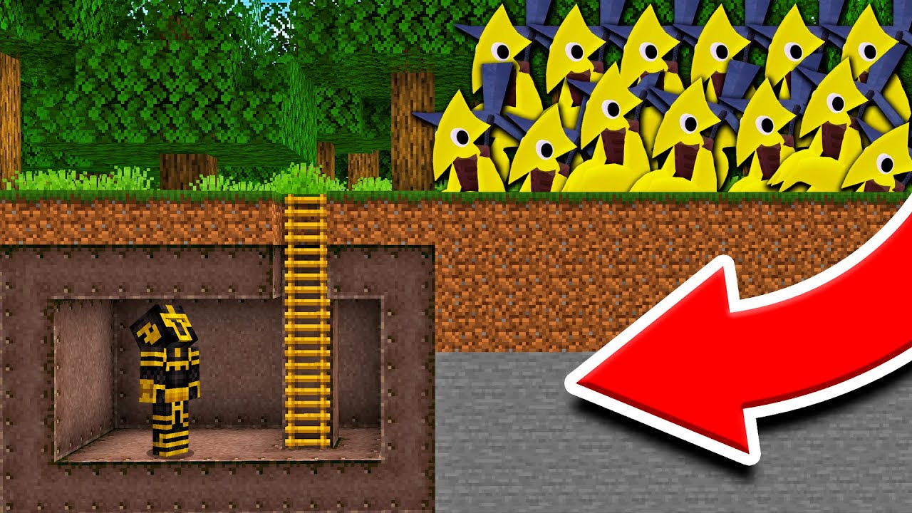 BASE SECRETA VS APOCALIPSIS DE YELLOW RAINBOW FRIENDS 2 EN MINECRAFT 😱