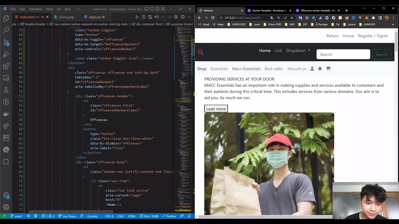 Tạo trang web đơn giản HTML & CSS sử dụng Bootstrap 5 - YouTube