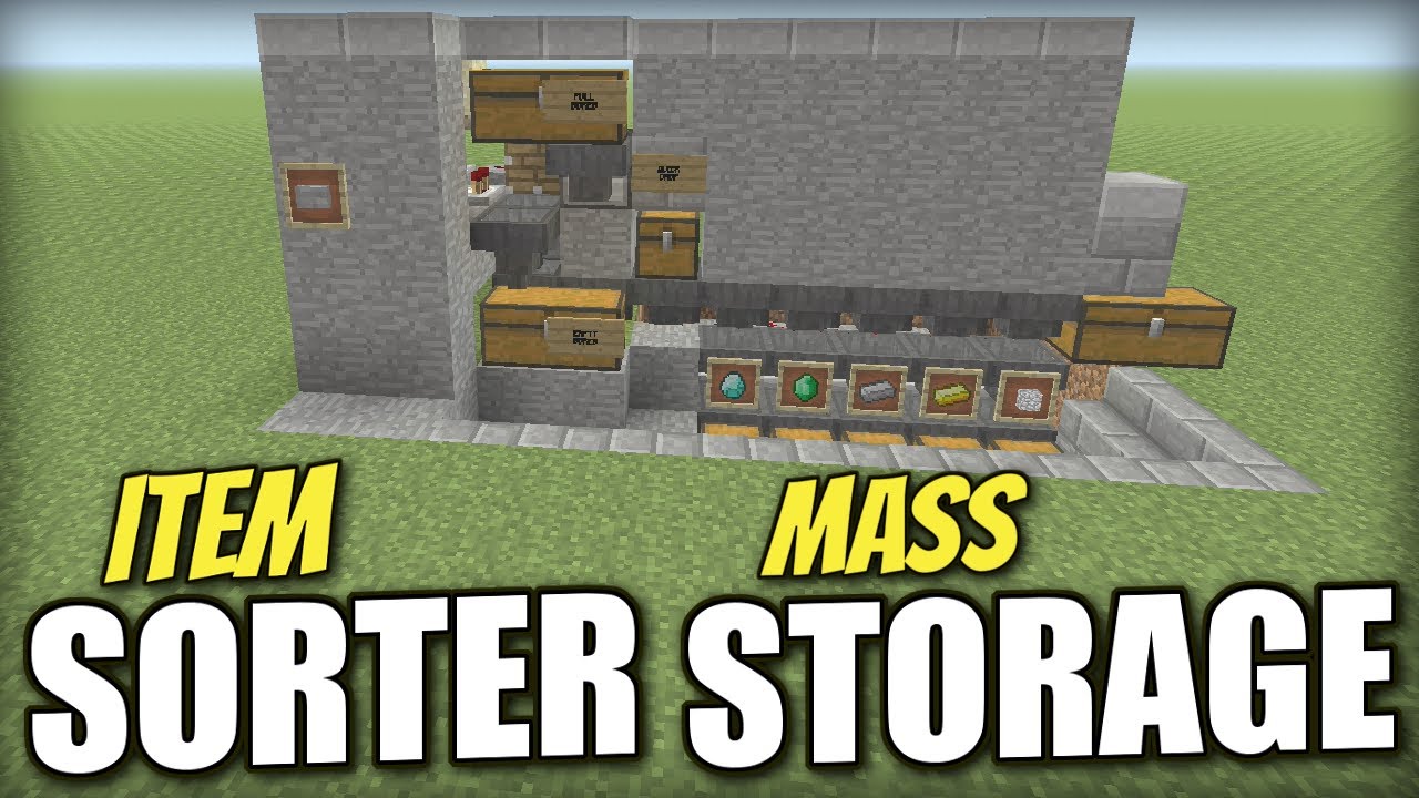 Minecraft Bedrock - ITEM SORTER 🗃️ ( Mass Storage )[ Tutorial ] MCPE